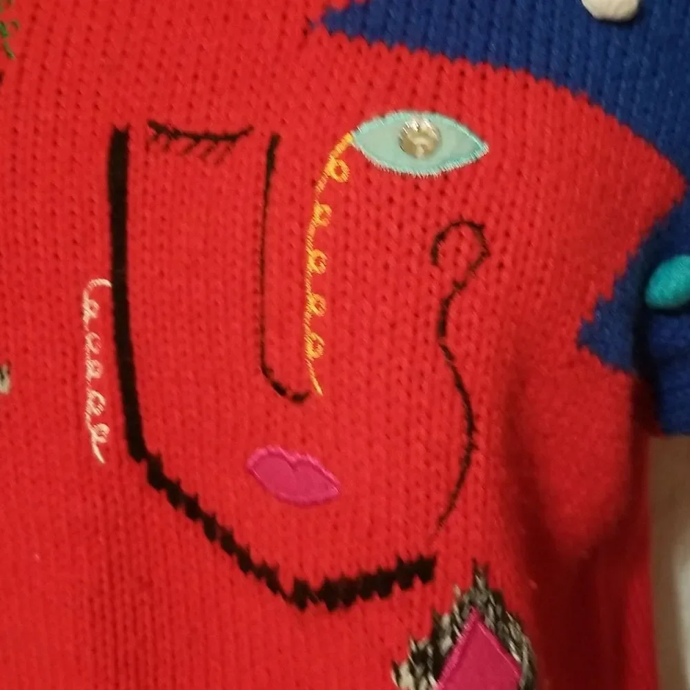Vintage Adrian Spencer Sweater Womens Size Medium Festive Holiday Winter
